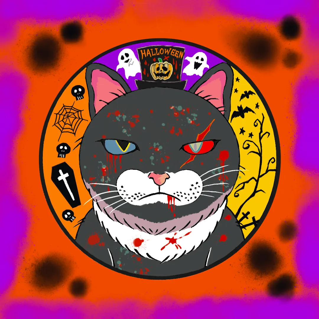 デジタルアート猫キャラ#6 / Halloween Zombie Cats　¥1,500 税込